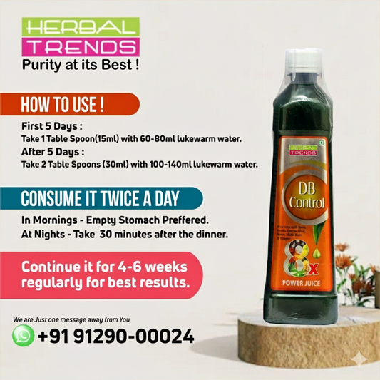 DB Control 8x Power Juice - Ayurvedic Supplement for Healthy Blood Sugar Balance - 750ml