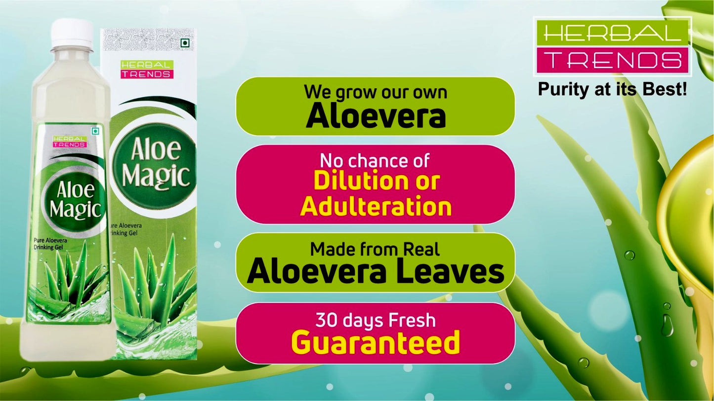 Herbal Trends Aloe Magic - Pure Aloe Vera Drinking Gel ( Juice) Direct from Cultivator and Manufacturer- 750 ml