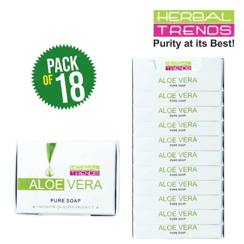 Herbal Trends Aloe Vera Soap - 100 g - Handmade & Chemical Free Mild Soap