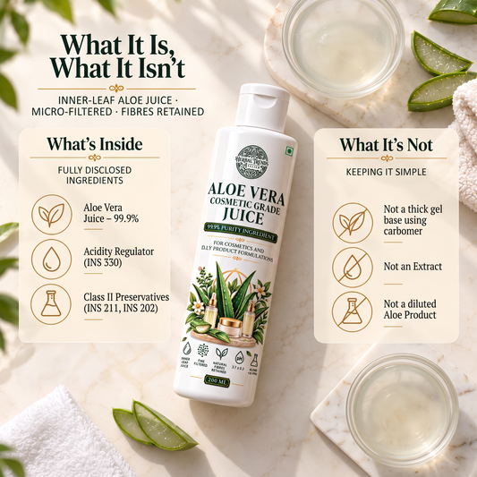 Aloe Vera Cosmetic Grade Juice (200 ml Pack and Bulk Pack)