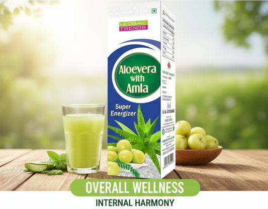 Aloe Vera with Amla Juice - Healthy Nutrition for Skin and Hair- Pure & Natural Ras -750ml