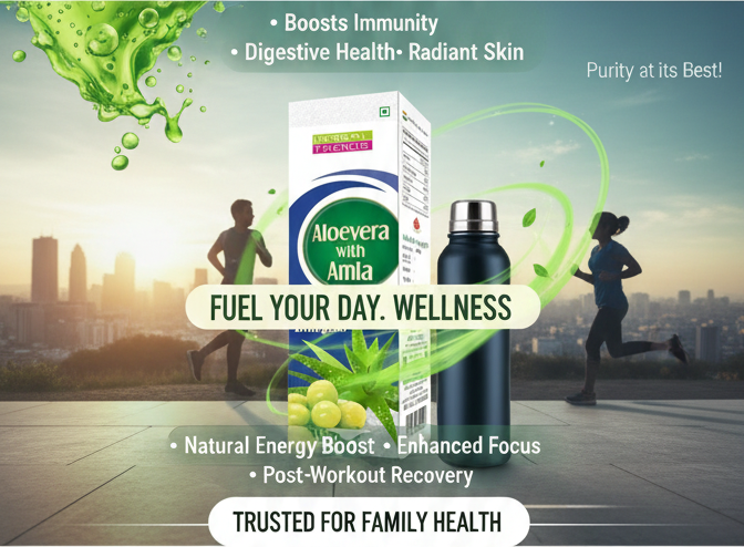 Aloe Vera with Amla Juice - Healthy Nutrition for Skin and Hair- Pure & Natural Ras -750ml