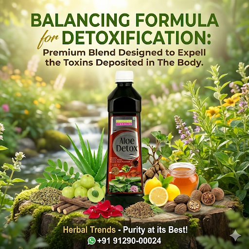 Aloe Detox Juice- Ensure Greater Feeling of Well Being- Ayurvedic Safe Blend of 12 Herbs- 750ml