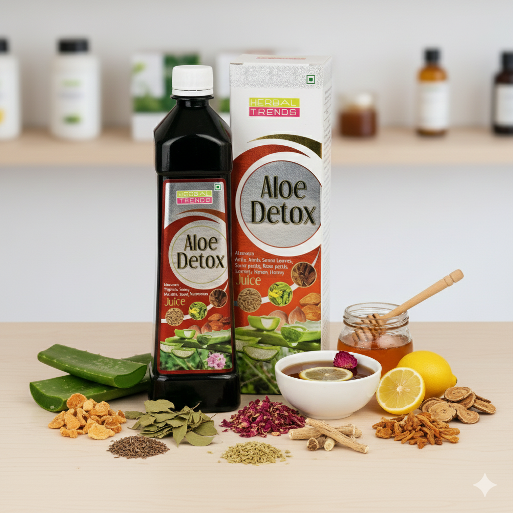 Aloe Detox Juice- Ensure Greater Feeling of Well Being- Ayurvedic Safe Blend of 12 Herbs- 750ml