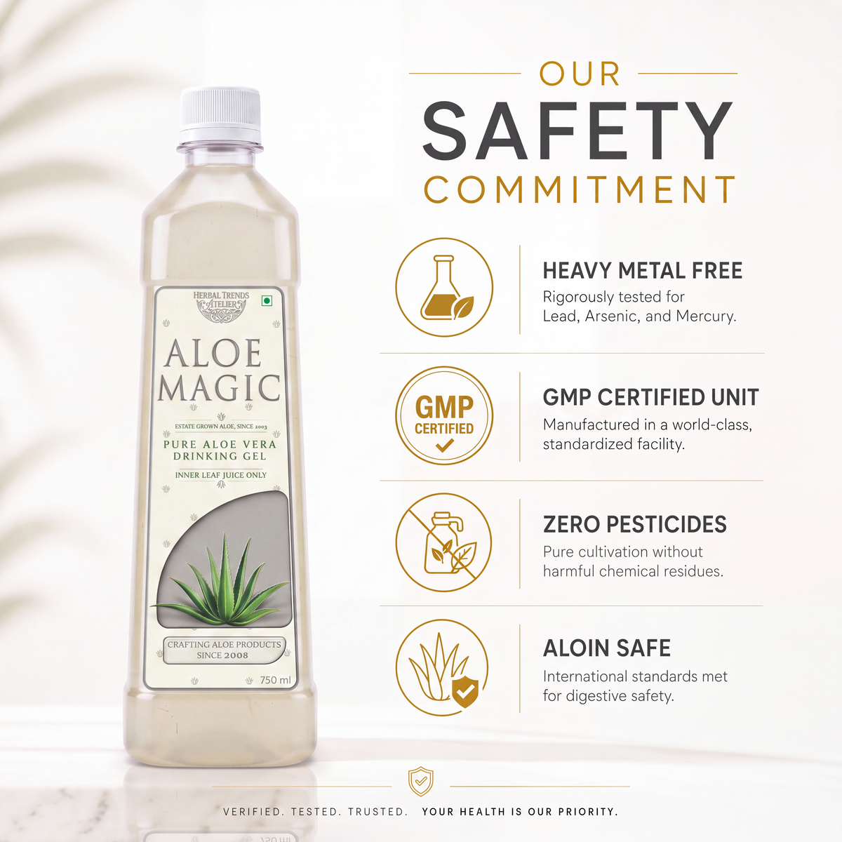 Aloe Magic - Pure Aloe Vera Drinking Gel - Direct from Cultivator and Manufacturer- 750 ml