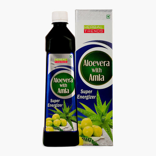 Aloe Vera with Amla Juice - Healthy Nutrition for Skin and Hair- Pure & Natural Ras - 750ml