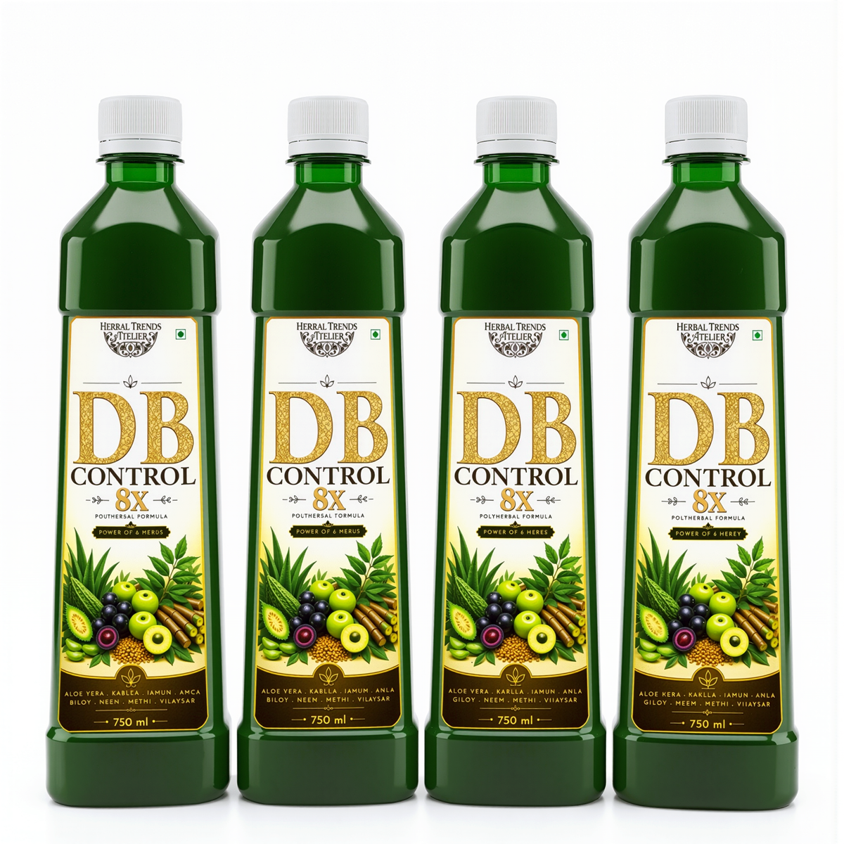 DB Control 8x Juice- Healthy Blood Sugar Balance- Power of 8 Rejuvenating Herbs- 750ml