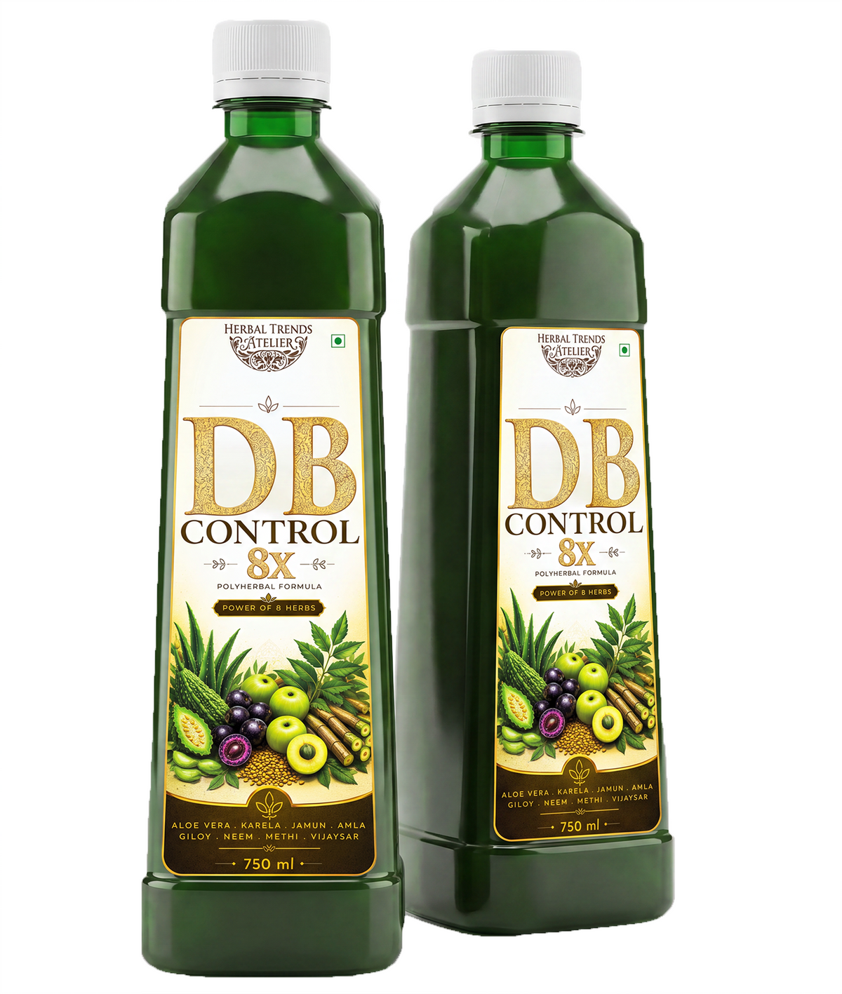 DB Control 8x Juice- Healthy Blood Sugar Balance- Power of 8 Rejuvenating Herbs- 750ml