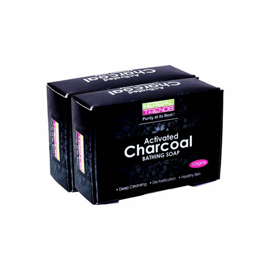 Herbal Trends Activated Charcoal Bathing Soap-125 g- Removes excess oil, Dirt and Pollution from the Skin