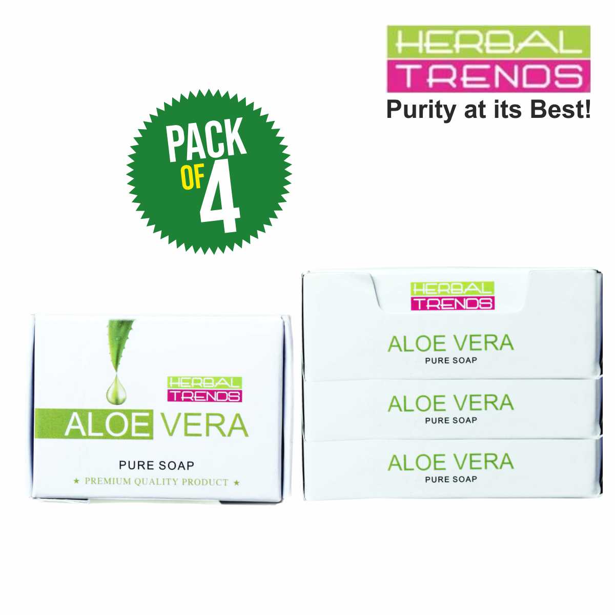 Herbal Trends Aloe Vera Soap - 100 g - Handmade & Chemical Free Mild Soap