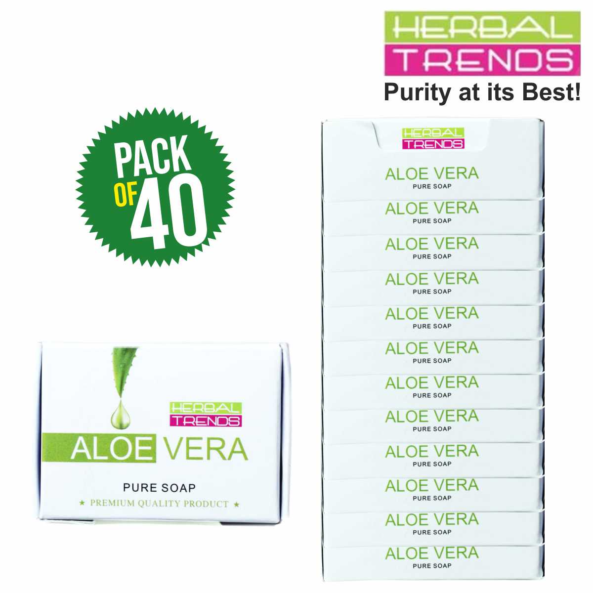 Herbal Trends Aloe Vera Soap - 100 g - Handmade & Chemical Free Mild Soap