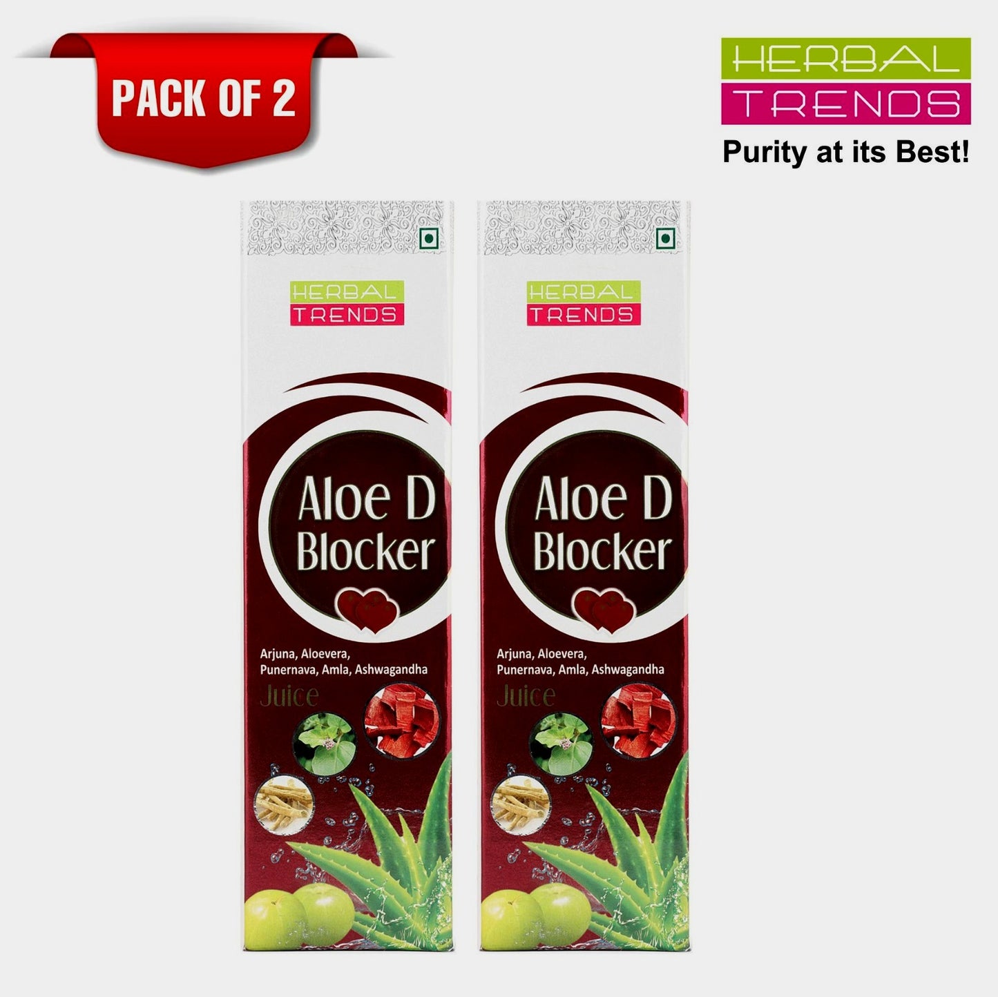 Aloe D Blocker - Heart Care Juice - Ayurvedic Safe Blend of 5 Rejuvenating Herbs - 750ml