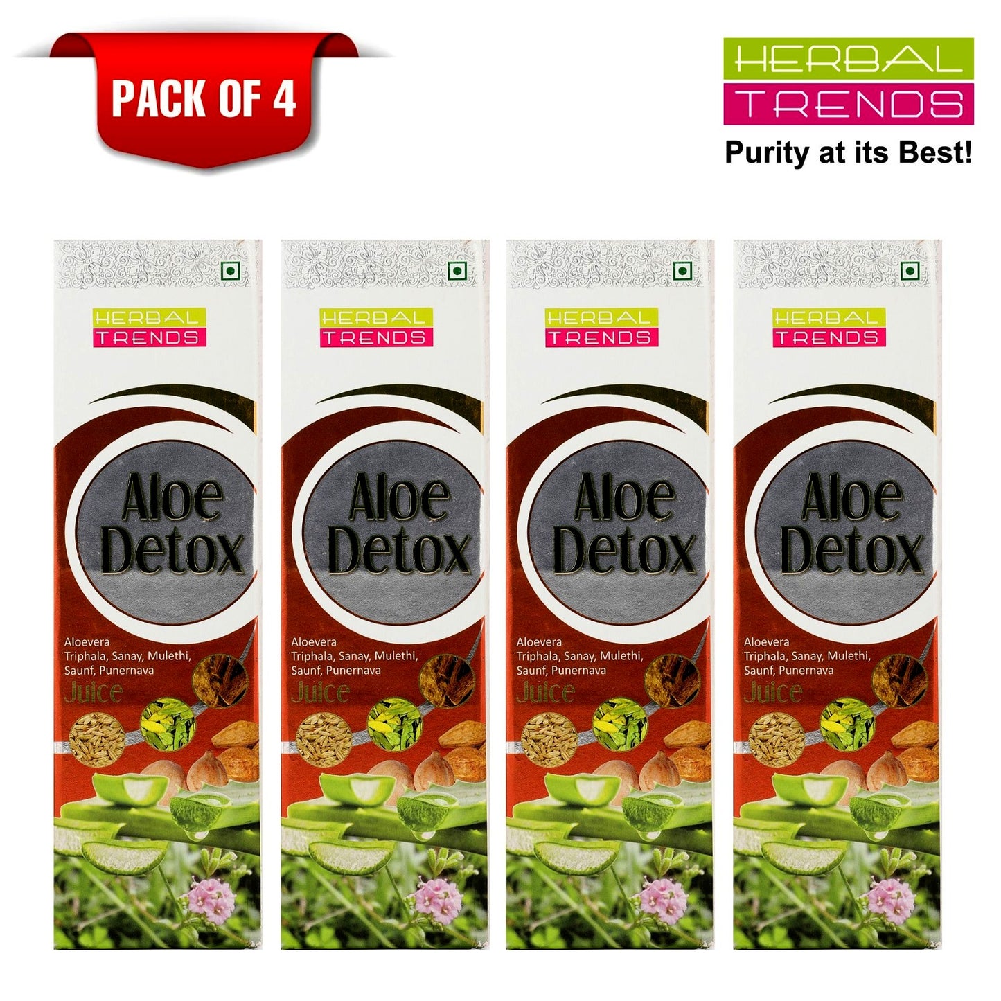 Aloe Detox Juice- Ensure Greater Feeling of Well Being- Ayurvedic Safe Blend of 12 Herbs- 750ml